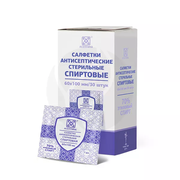 Изображение товара Салфетка спиртовая (60х100 мм), 30шт