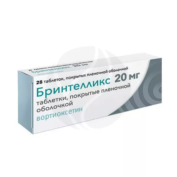 Изображение товара Бринтелликс таблетки покрытые п/о 20мг №28 для лечения депрессии и тревоги