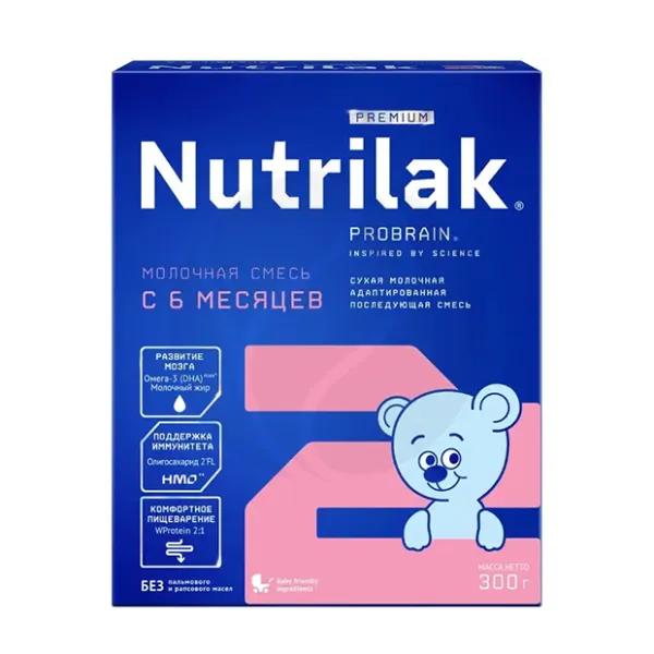 Изображение товара Nutrilak Premium 2 сухая молочная смесь для детей 6+ мес 300г Изображение товара Nutrilak Premium 2 сухая молочная смесь для детей 6+ мес 300г
