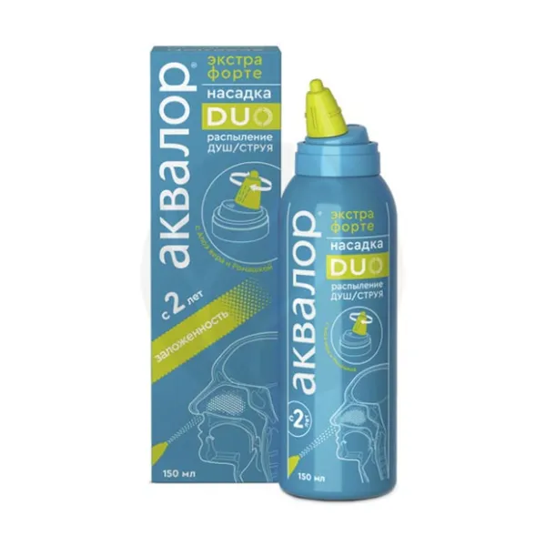 Изображение товара Аквалор Экстра Форте DUO спрей назальный с насадкой для детей и взрослых 150мл