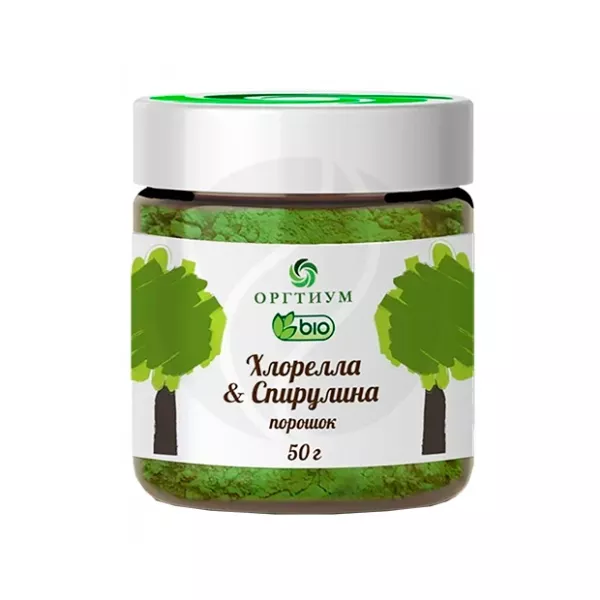 Оргтиум Хлорелла & Спирулина порошок, 50г