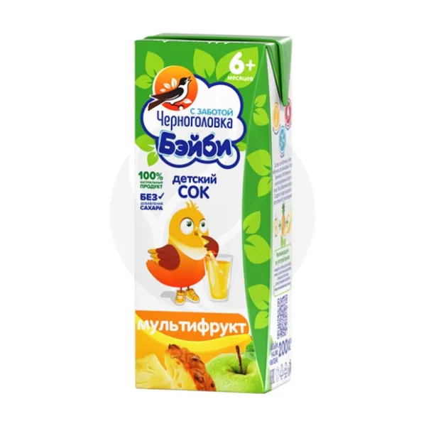 Черноголовка Бэйби сок мультифрукт (6+мес), 200мл