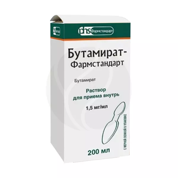 Изображение товара Бутамират Фармстандарт раствор д/приема внутрь 1,5мг/мл, 200мл Изображение товара Бутамират Фармстандарт раствор д/приема внутрь 1,5мг/мл, 200мл