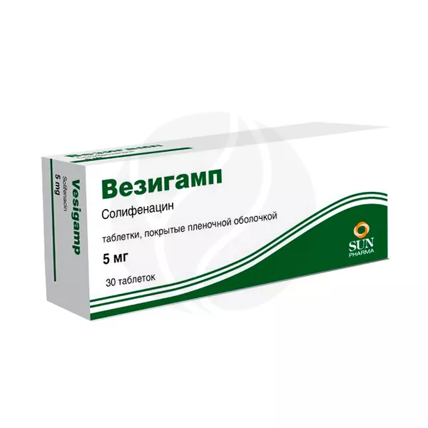 Изображение товара Везигамп таблетки покрытые 5 мг для контроля мочеиспускания