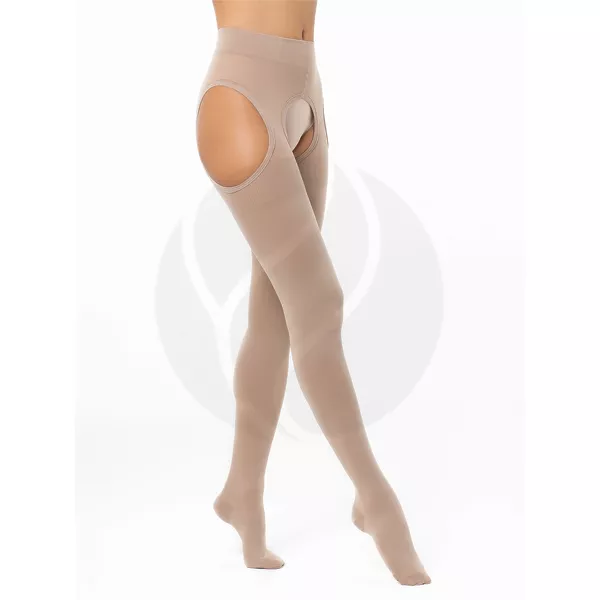 Изображение товара Интекс Универсал чулки компрессионные с поясом с закрытым носком 1 класс компрессии (р. универсальный), бежевые Изображение товара Интекс Универсал чулки компрессионные с поясом с закрытым носком 1 класс компрессии (р. универсальный), бежевые