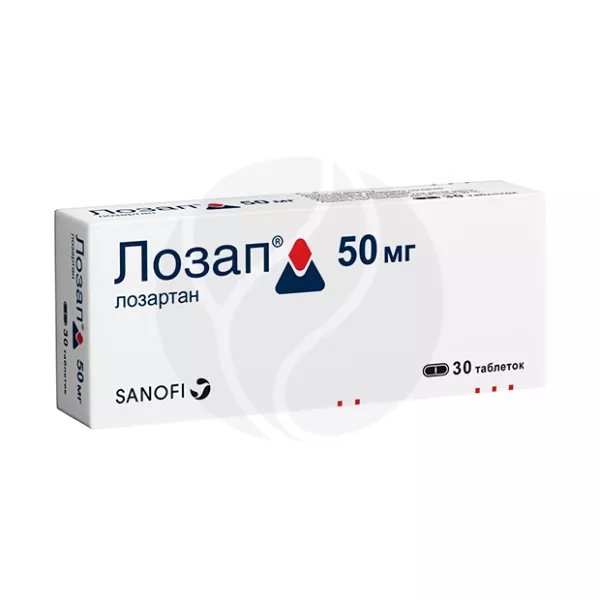 Изображение товара Лозап таблетки покрыт. п/о 50мг, №30 Изображение товара Лозап таблетки покрыт. п/о 50мг, №30