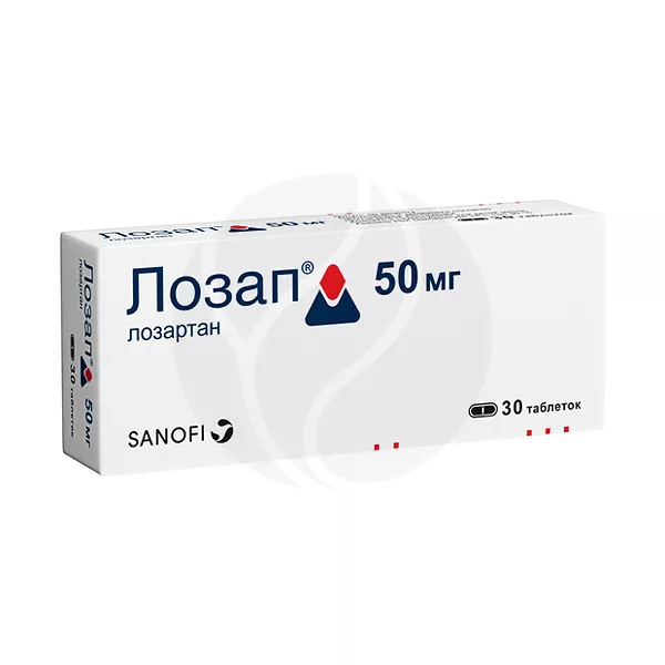 Изображение товара Лозап таблетки покрыт. п/о 50мг, №30 Изображение товара Лозап таблетки покрыт. п/о 50мг, №30