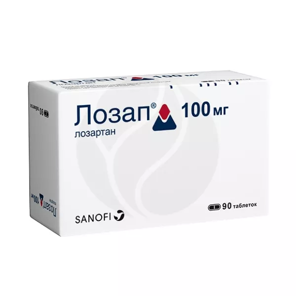 Изображение товара Лозап 100мг таблетки покрытые пленочной оболочкой, 90 шт.