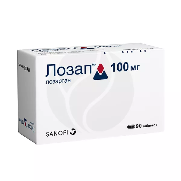 Изображение товара Лозап 100мг таблетки покрытые пленочной оболочкой, 90 шт.