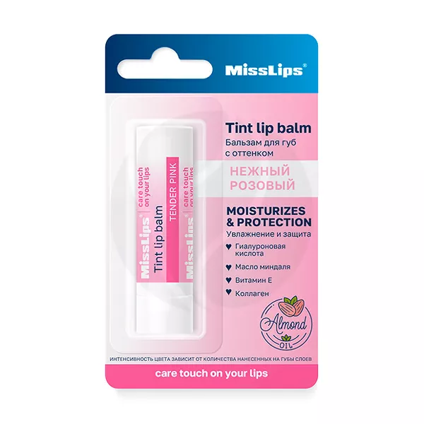 Изображение товара Бальзам для губ MissLips нежный розовый 3,6г увлажнение защита