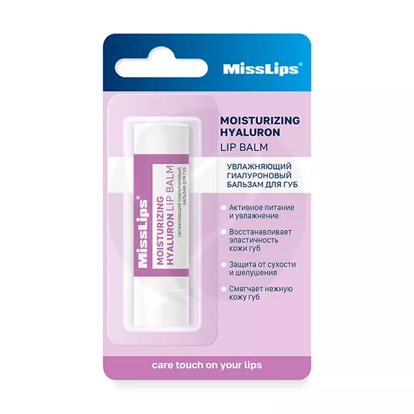 Изображение товара Бальзам для губ MissLips с гиалуроновой кислотой 3,6 г для увлажнения и ухода Изображение товара Бальзам для губ MissLips с гиалуроновой кислотой 3,6 г для увлажнения и ухода