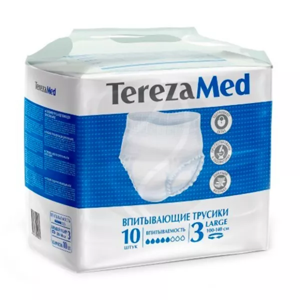 Изображение товара Подгузники-трусы TerezaMed Large (100-140 см), 10 шт для надёжной защиты