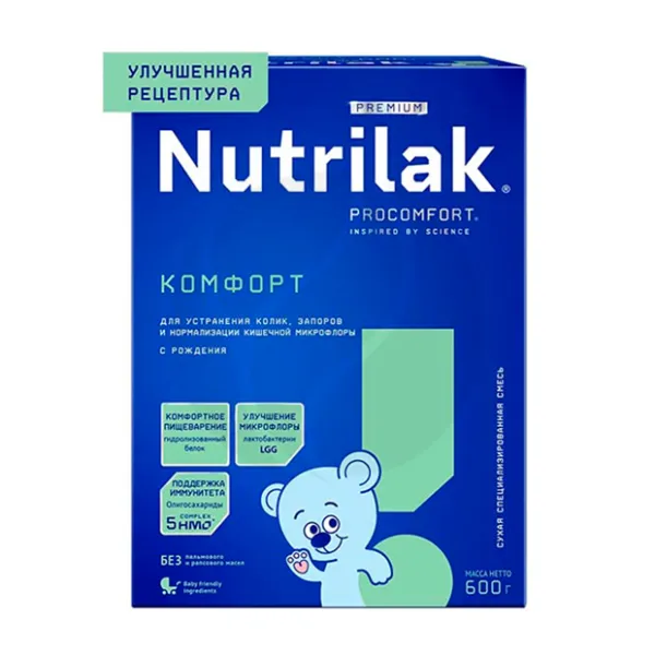 Изображение товара Nutrilak Premium Комфорт специализированная молочная смесь (0+), 600г Изображение товара Nutrilak Premium Комфорт специализированная молочная смесь (0+), 600г
