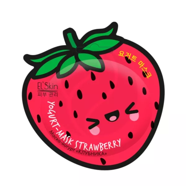 Изображение товара Маска йогурт клубника для лица El Skin 10г увлажнение питание сияние