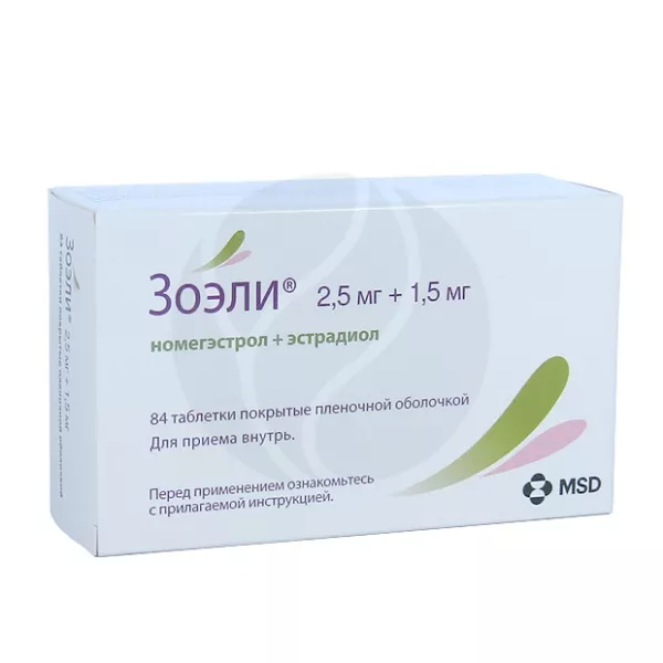 Изображение товара Зоэли таблетки покрытые 2,5мг+1,5мг №84 для гормональной терапии