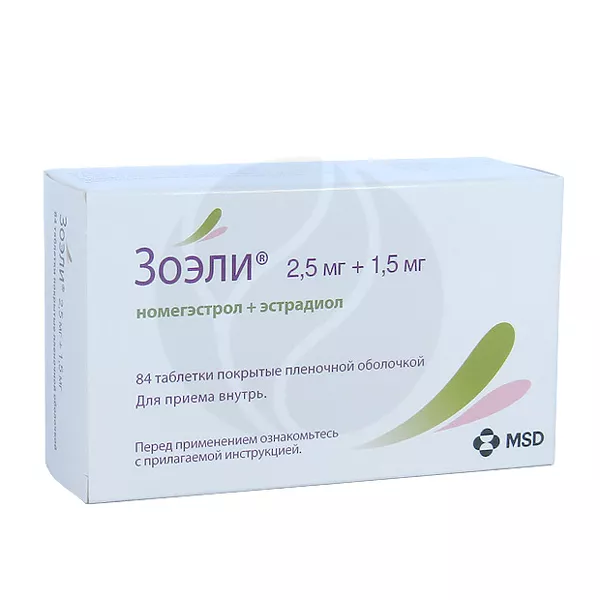 Изображение товара Зоэли таблетки покрытые 2,5мг+1,5мг №84 для гормональной терапии
