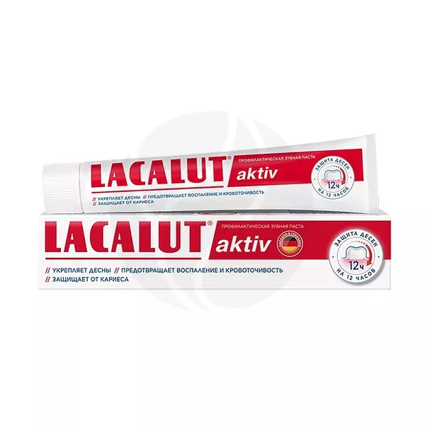 Изображение товара Lacalut Aktiv зубная паста 65 г для воспаленных десен укрепление и свежесть дыхания Изображение товара Lacalut Aktiv зубная паста 65 г для воспаленных десен укрепление и свежесть дыхания
