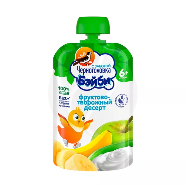 Изображение товара Черноголовка Бэйби пюре фруктово-творожный десерт 85г