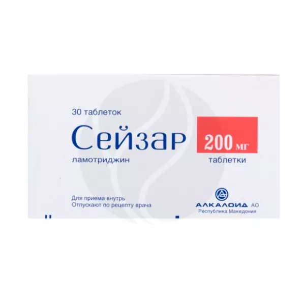 Изображение товара Сейзар таблетки 200мг, 30 штук для лечения эпилепсии Изображение товара Сейзар таблетки 200мг, 30 штук для лечения эпилепсии