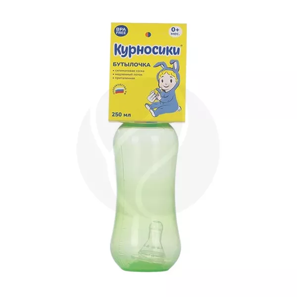 Изображение товара Курносики бутылочка для кормления с силиконовой соской медленный поток (0+), 250мл Изображение товара Курносики бутылочка для кормления с силиконовой соской медленный поток (0+), 250мл