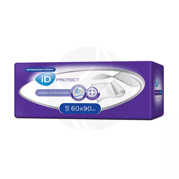 Изображение товара ID Protect впитывающие пеленки (60х90см), 10 Изображение товара ID Protect впитывающие пеленки (60х90см), 10