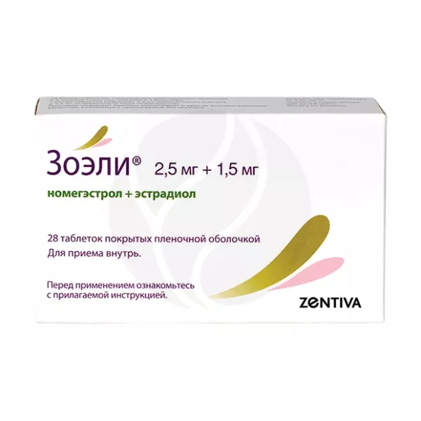 Изображение товара Зоэли таблетки покрытые 2,5мг+1,5мг №28 Франция