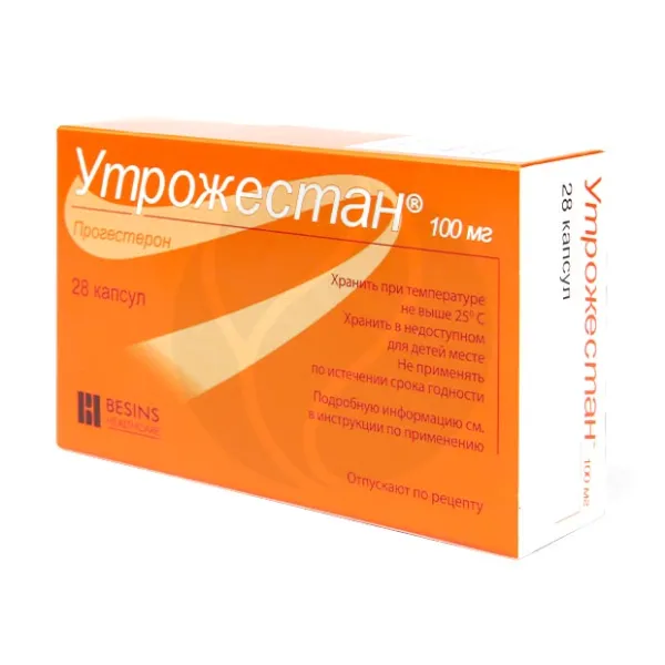 Изображение товара Утрожестан капсулы 100 мг, 28 шт - гормональный препарат для женского здоровья