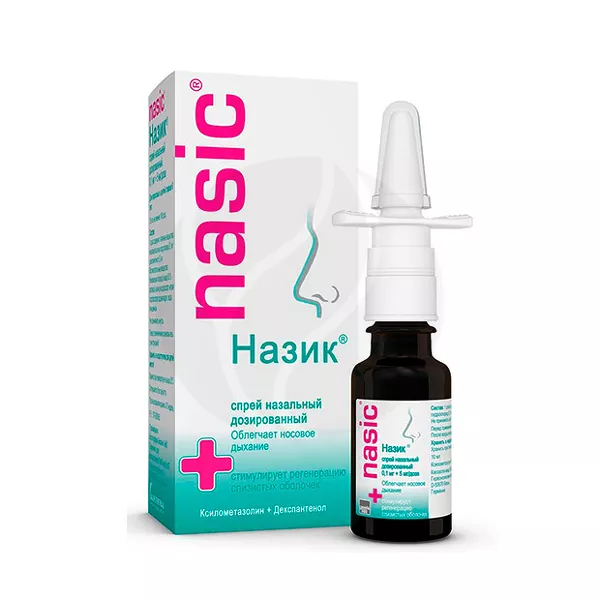 Изображение товара Назик спрей назальный 0,1мг+5мг/доза 10 мл для облегчения носового дыхания
