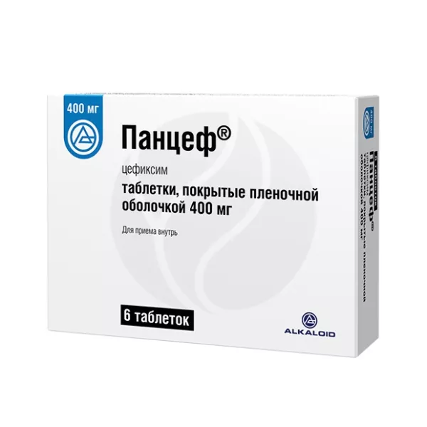 Изображение товара Панцеф таблетки покрыт. п/о 400мг, №6 Изображение товара Панцеф таблетки покрыт. п/о 400мг, №6