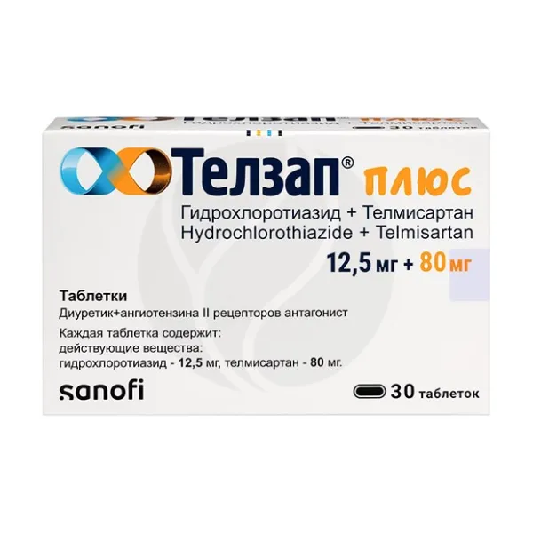 Изображение товара Телзап Плюс таблетки 80мг+12,5мг 30 шт гипотензивное средство