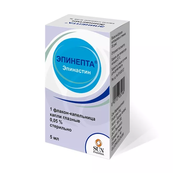 Изображение товара Эпинепта капли глазные 0, 05% 5мл - лечение и укрепление глаз