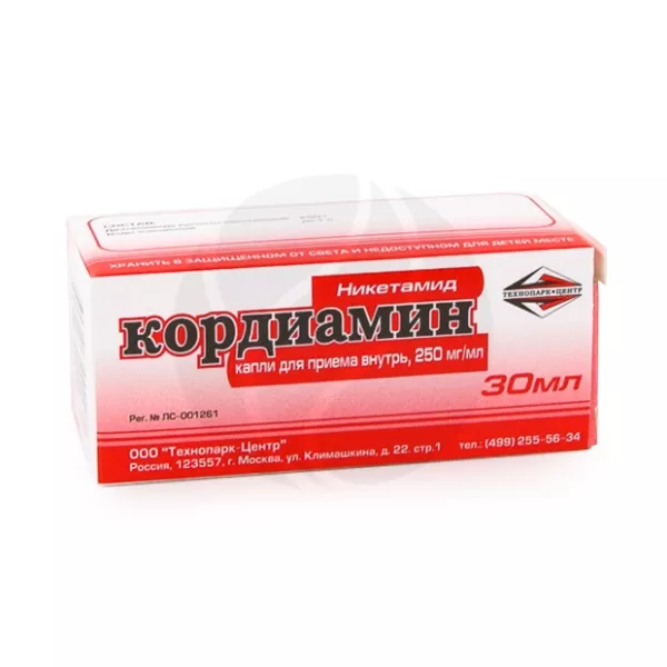 Изображение товара Кордиамин капли д/приема внутрь 250мг/мл, 30мл
