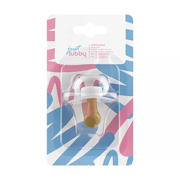 Изображение товара Lubby Just пустышка латексная со скошенным соском (0+) цвет в ассортименте Изображение товара Lubby Just пустышка латексная со скошенным соском (0+) цвет в ассортименте