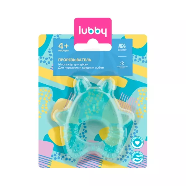 Изображение товара Lubby прорезыватель с водой для зубов Заяц 4+ месяцев безопасный и облегчает прорезывание
