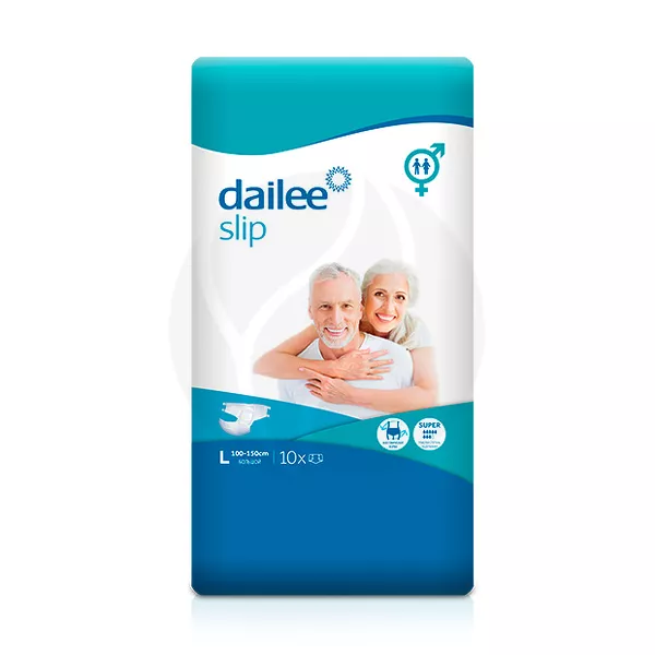 Изображение товара Подгузники для взрослых Dailee Slip super размер L 10 шт Изображение товара Подгузники для взрослых Dailee Slip super размер L 10 шт