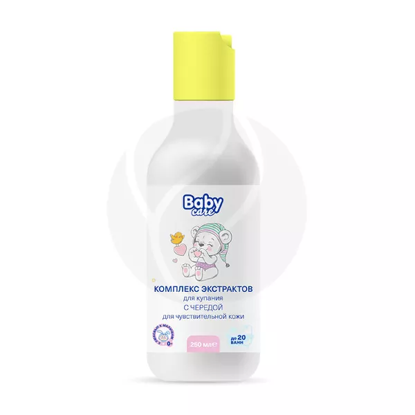 Изображение товара Baby Care Комплекс экстрактов для купания с чередой для чувствительной кожи (0+), 250мл Изображение товара Baby Care Комплекс экстрактов для купания с чередой для чувствительной кожи (0+), 250мл