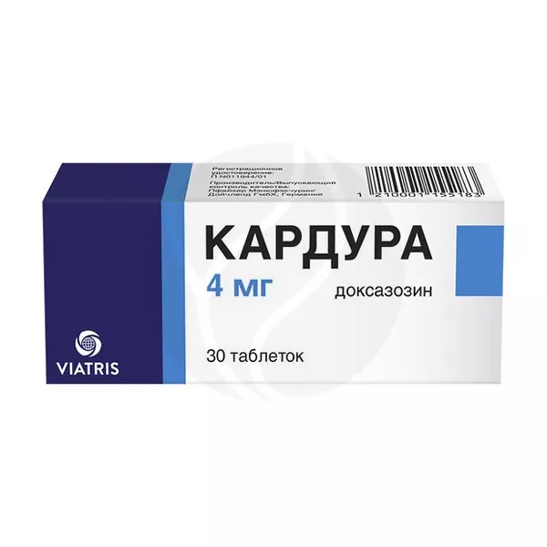 Изображение товара Кардура таблетки 4мг No30 - лечение гиперплазии простаты (Германия) Изображение товара Кардура таблетки 4мг No30 - лечение гиперплазии простаты (Германия)