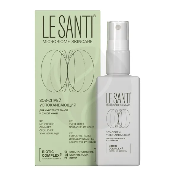 Изображение товара Успокаивающий спрей для кожи LE SANTI SOS 100 мл для взрослых и детей