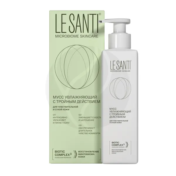 Изображение товара Увлажняющий мусс LE SANTI с тройным действием для чувствительной кожи 200мл
