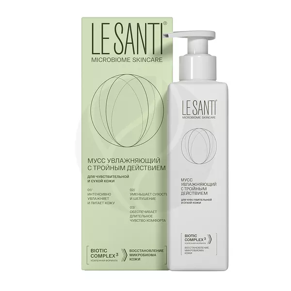 Изображение товара Увлажняющий мусс LE SANTI с тройным действием для чувствительной кожи 200мл