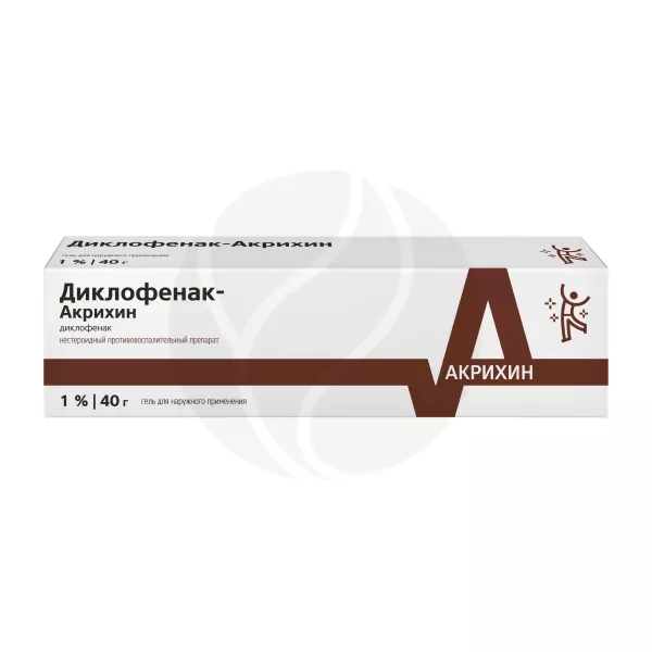 Диклофенак Акрихин гель д/наружн. прим. 1%, 40г