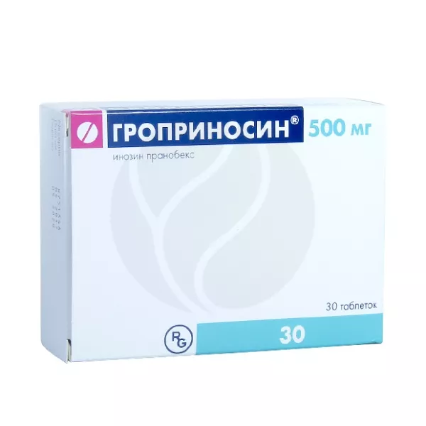 Изображение товара Гроприносин таблетки 500мг, №30 Гедеон Рихтер Изображение товара Гроприносин таблетки 500мг, №30 Гедеон Рихтер