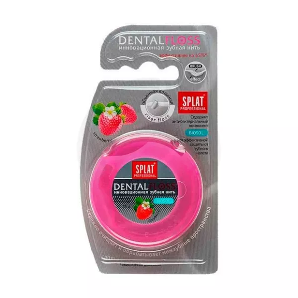 Splat Professional DentalFloss зубная нить объемная с ароматом клубники, 30м