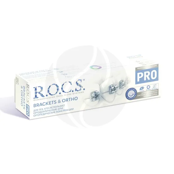 Изображение товара Зубная паста R.O.C.S. PRO Brackets Orthodontic Delicate Whitening 74 г Изображение товара Зубная паста R.O.C.S. PRO Brackets Orthodontic Delicate Whitening 74 г