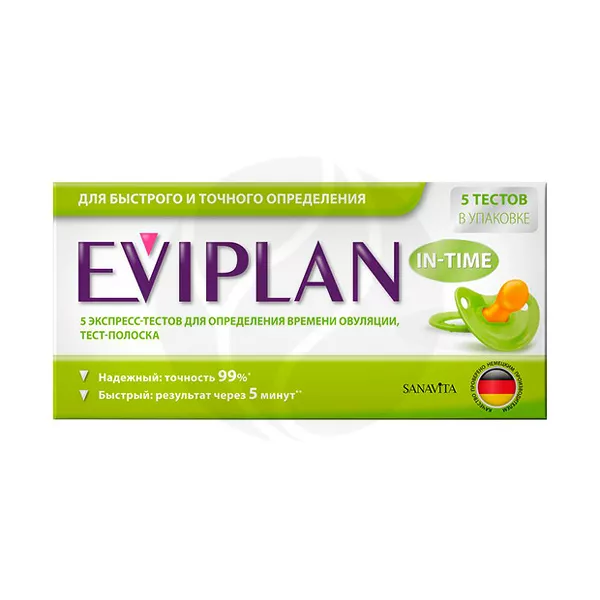 Изображение товара Тест на овуляцию Eviplan In-Time 5 шт Изображение товара Тест на овуляцию Eviplan In-Time 5 шт