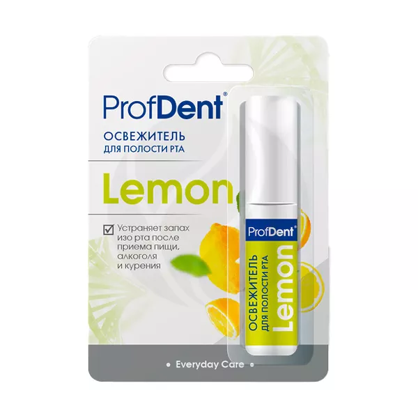 Изображение товара Освежитель для полости рта ProfDent Лимон+ 10 мл быстрый освежитель дыхания Изображение товара Освежитель для полости рта ProfDent Лимон+ 10 мл быстрый освежитель дыхания