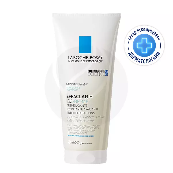 Изображение товара La Roche-Posay Effaclar H Iso-Biome Успокаивающий очищающий крем-гель для лица против прыщей, 200мл