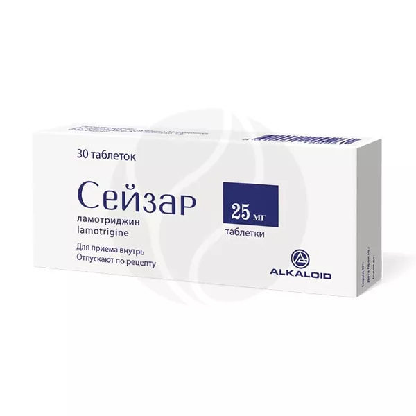 Изображение товара Сейзар таблетки 25мг №30 для лечения эпилепсии и нейрологических нарушений Изображение товара Сейзар таблетки 25мг №30 для лечения эпилепсии и нейрологических нарушений