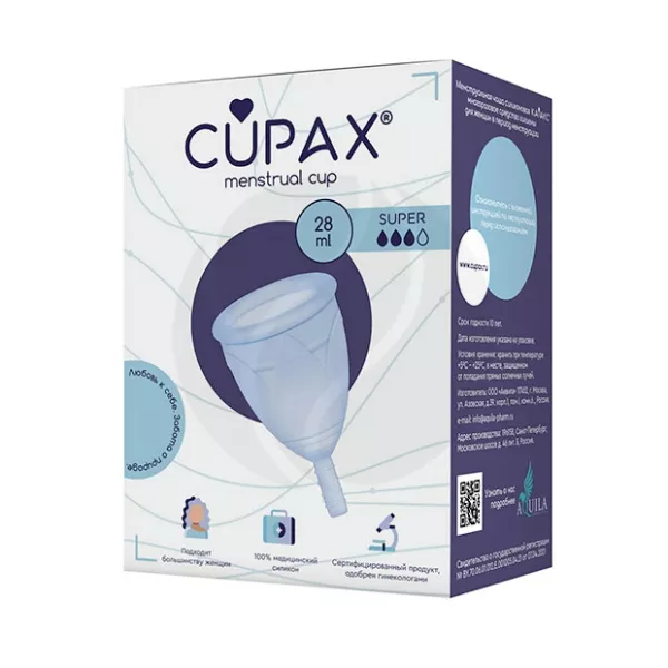 Изображение товара Cupax Super чаша менструальная (голубая), 28мл