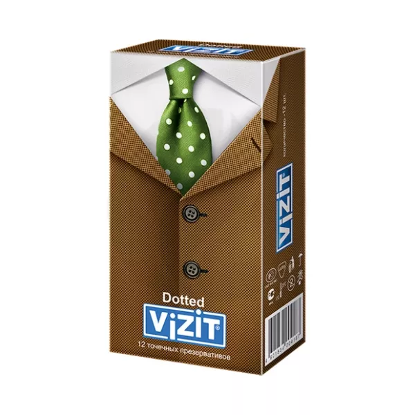 Изображение товара Презервативы Vizit Dotted с точечным рифлением, 12 шт.